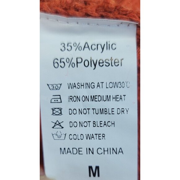 Sweater V-Neck Ultra Soft Rust Distressed Knit Long Sleeve Womens Medium NEW - Picture 5 of 8